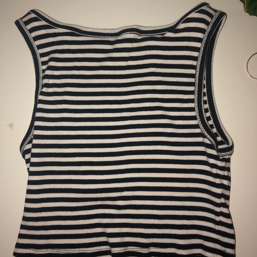 Urban outfitters black and white striped crop top